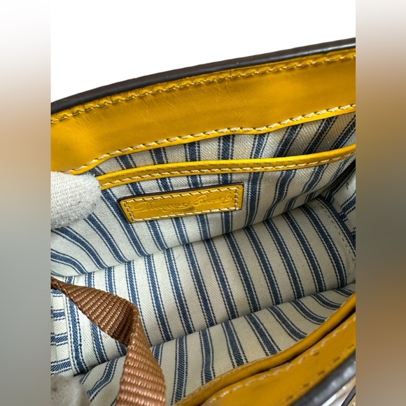 Genuine DOONEY & BOURKE Beacon mustard yellow mini leather crossbody bag - Picture 11 of 13